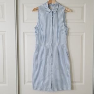 Light Blue and White Striped Dress